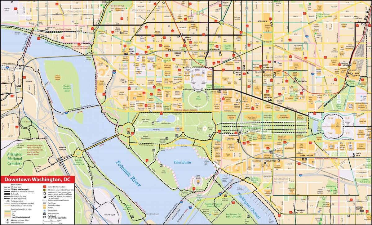 Plan du centre ville de Washington DC