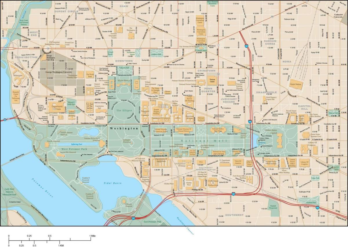 Plan des rues de Washington DC