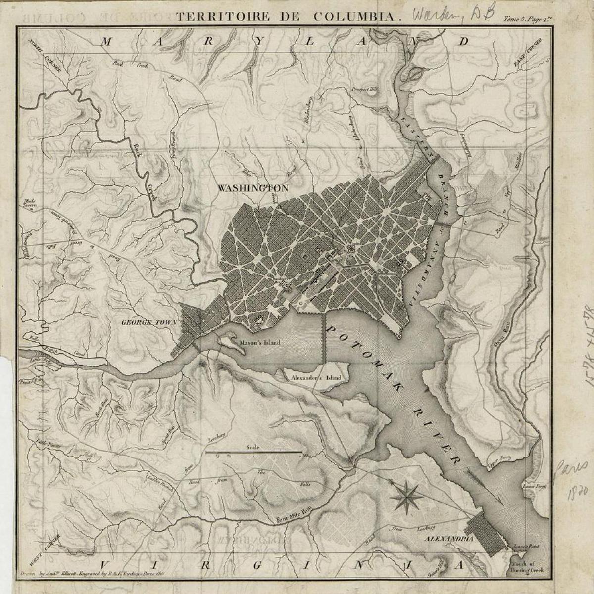 Plan antique de Washington DC